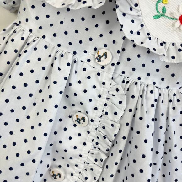 Vintage Sikaffy Polka Dot Dress 6 Months - Picture 3 of 8